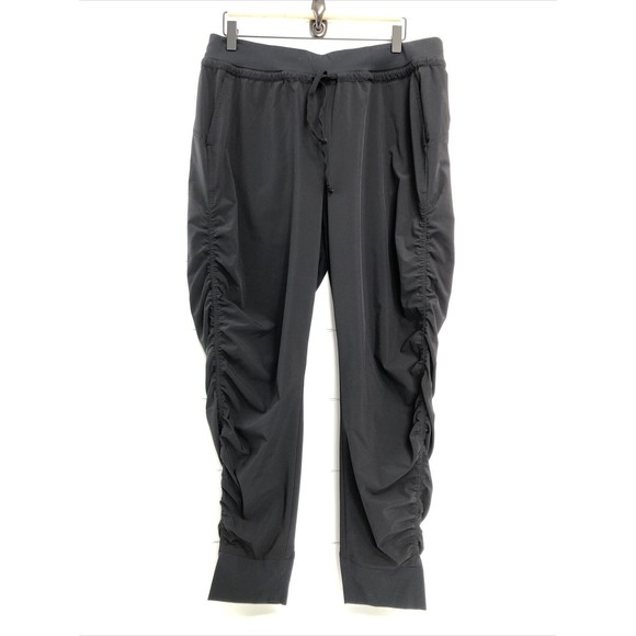 Athleta Women's Attitude Pant Ruched Joggers Size 12 Stretch Athleisure Black - Picture 3 of 8